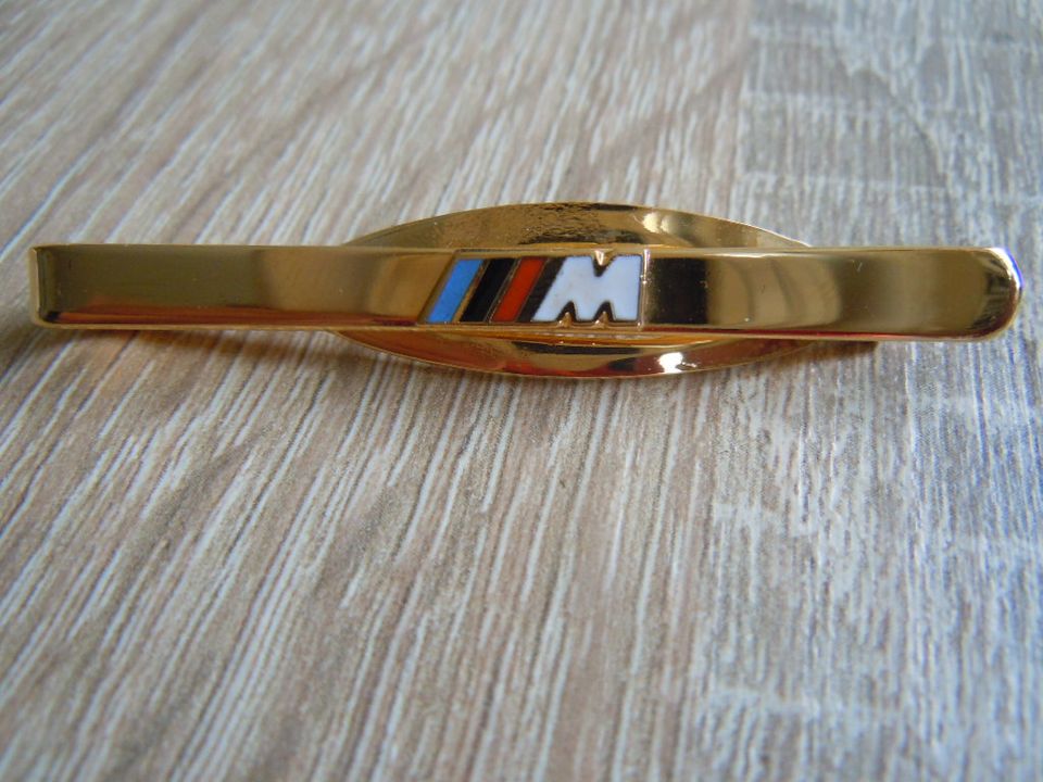 Krawattenspange Klammer Clip BMW M Farbe gold mit M Streifen gebr in Aachen