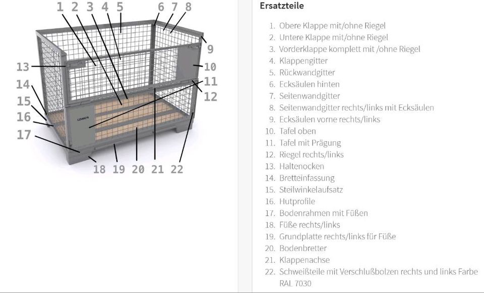 Ersatzteile und Zubehör für Gitterboxen! in Schüttorf