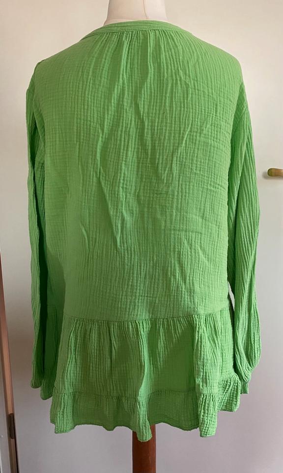 Musselin Tunika Damen Kleid Bluse apfelgrün  Made in Italy in Berlin