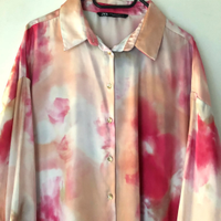 Zara Satin Bluse Batik Tie Dye Hemd Oversized Tunika Gr. XL Top Hessen - Maintal Vorschau