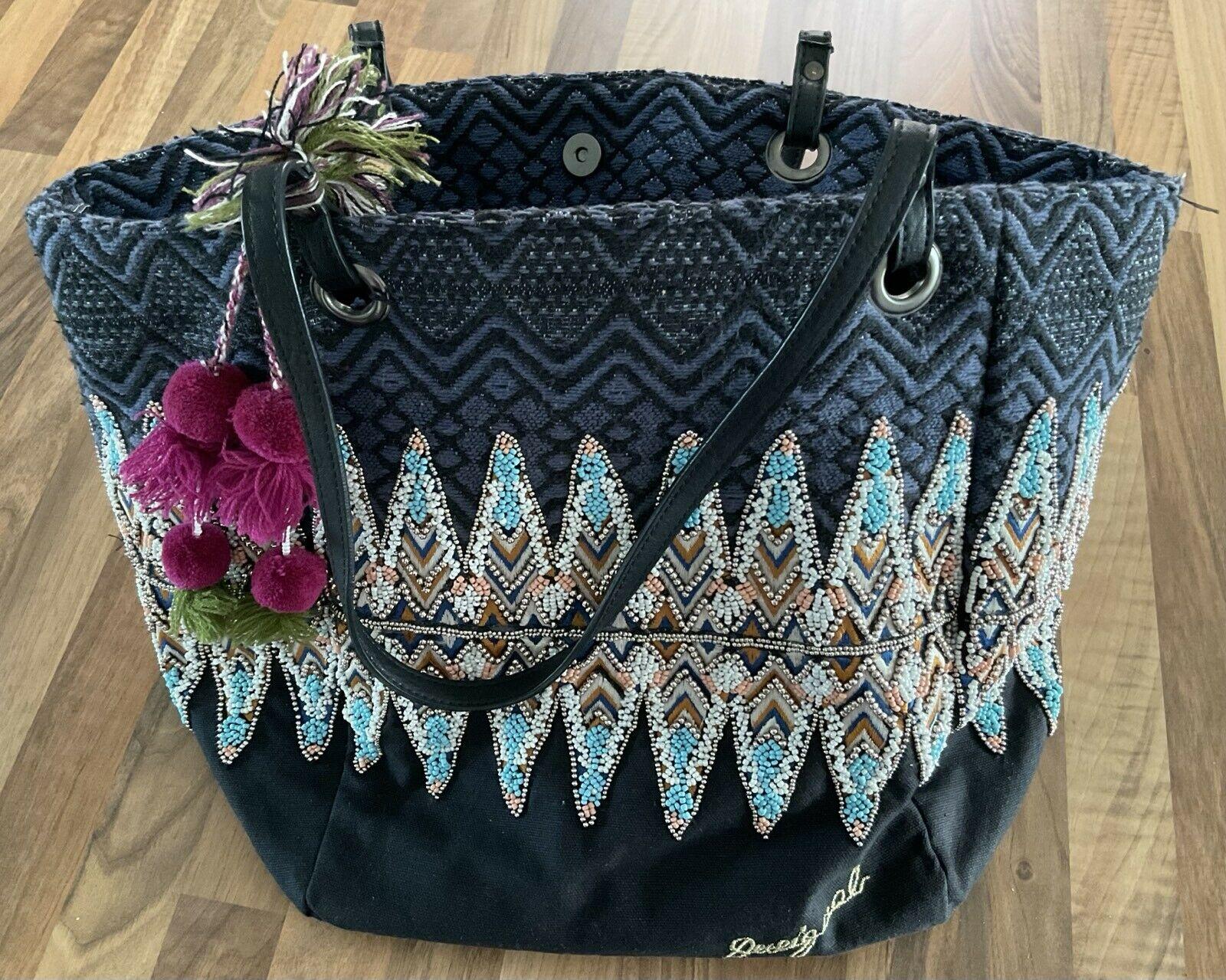 Tasche Desigual Capazo Uma 2 in1 dunkelblau Perlen Bommeln Magnet in Rheinland Pfalz Neustadt an der WeinstraBe kleinanzeigen