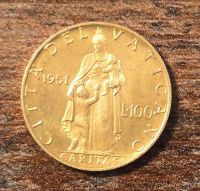 Vatikan Vaticano 100 Lire Gold 1951 - Papst Pius XII rar Auflage Am Ohmberg - Bischofferode Vorschau