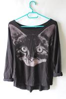 Pulli, dünn,  H&M, schwarz Katze, Gr.M Hessen - Mörfelden-Walldorf Vorschau
