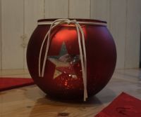 Weihnachtsdeko Windlicht rot silber Nordrhein-Westfalen - Datteln Vorschau