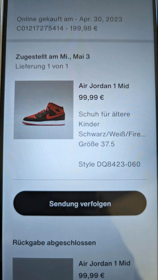 Nike Air Jordan 1 Mid Gr. 37,5 getragen in Schwülper