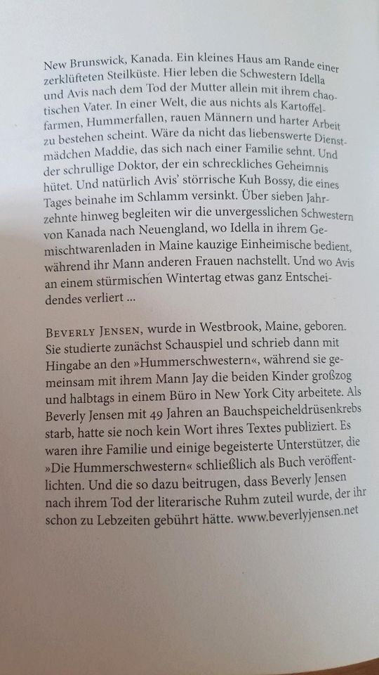 Roman "Die Hummerschwestern" von Beverly Jensen in Heiningen