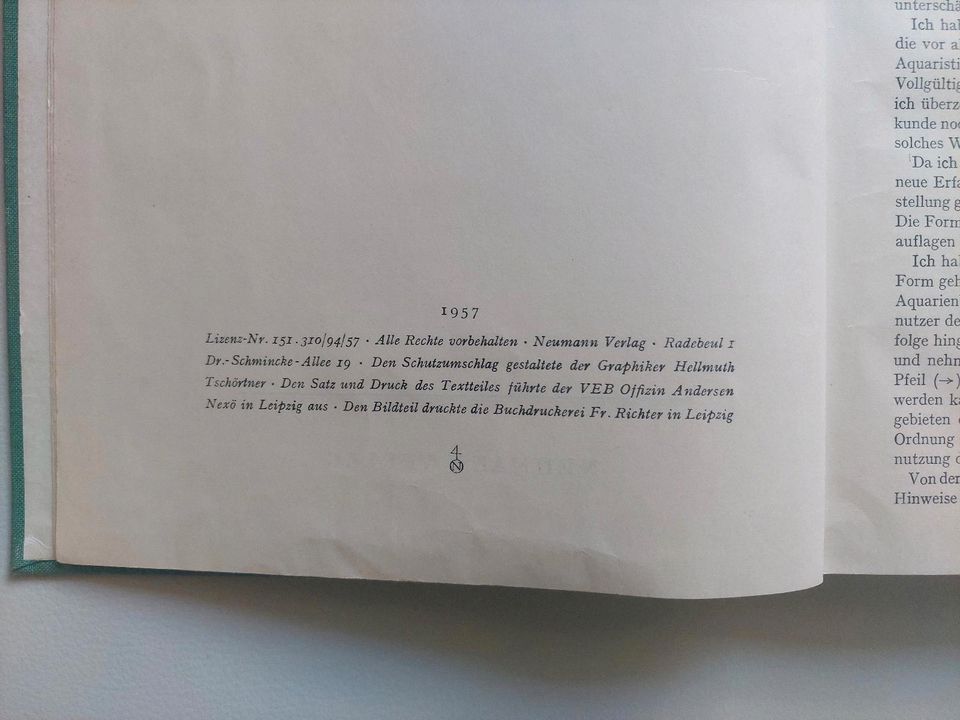 "Das Aquarium von A bis Z" von Hans Frey von 1957 in Waren (Müritz)