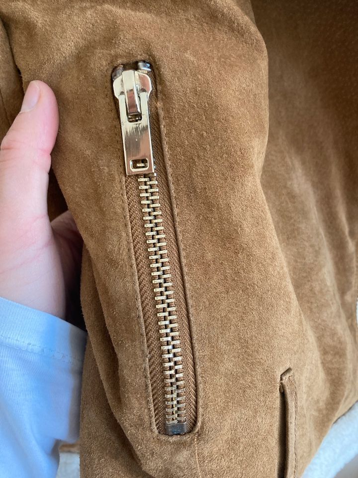 Zara Lederjacke Echtleder Übergangsjacke Braun Cognac in Lübeck