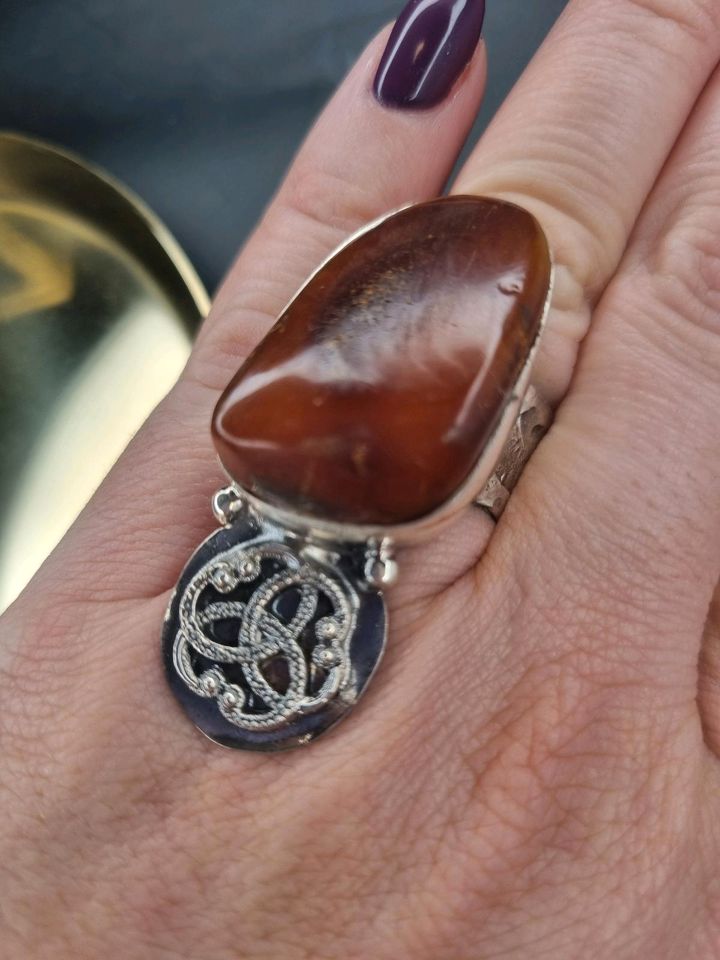 Ring Bernstein rot cherry Sterlingsilber amber Polen Geschenk in Köln