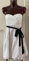 Weißes schulterfreies Kleid mit schwarzem Band von Zara, 38 Hessen - Eschborn Vorschau
