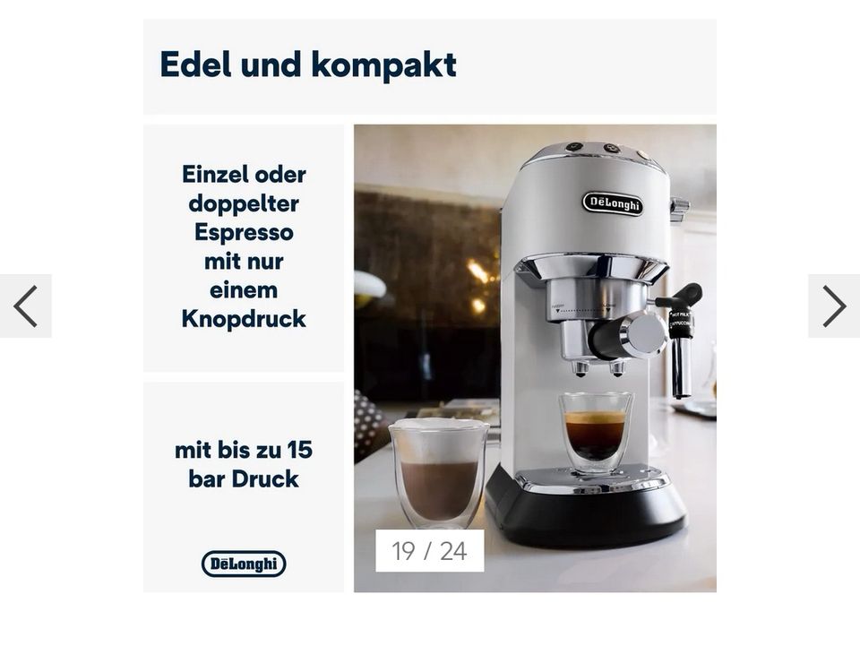 Espresso - Siebträgerespressomaschine - De Longhi EC 685.W in Gechingen