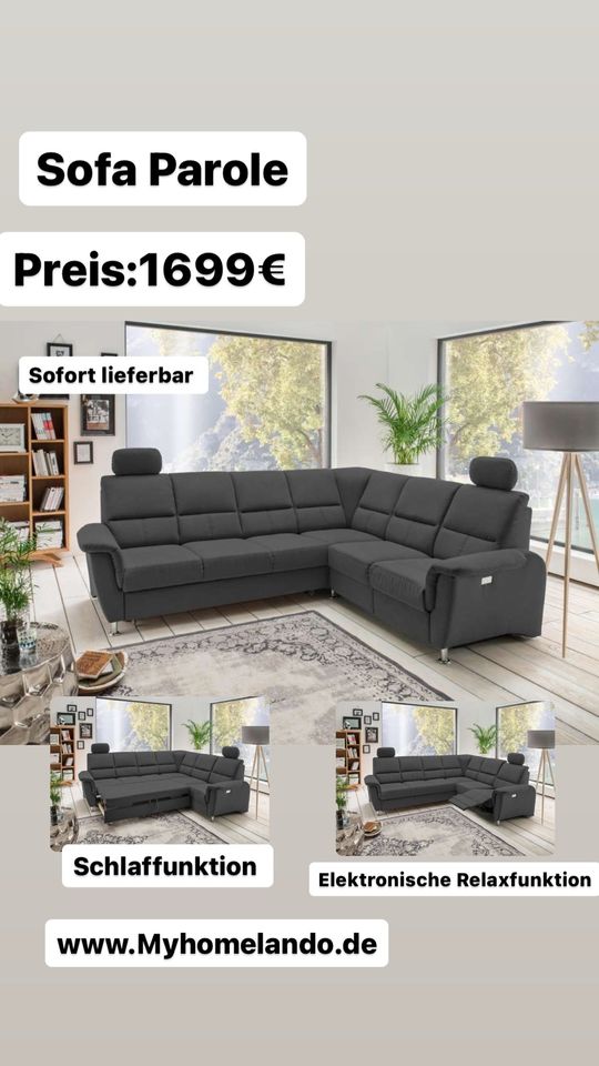 Sofa Couch Wohnlandschaft L Form mit Elektrofunktion in Köln