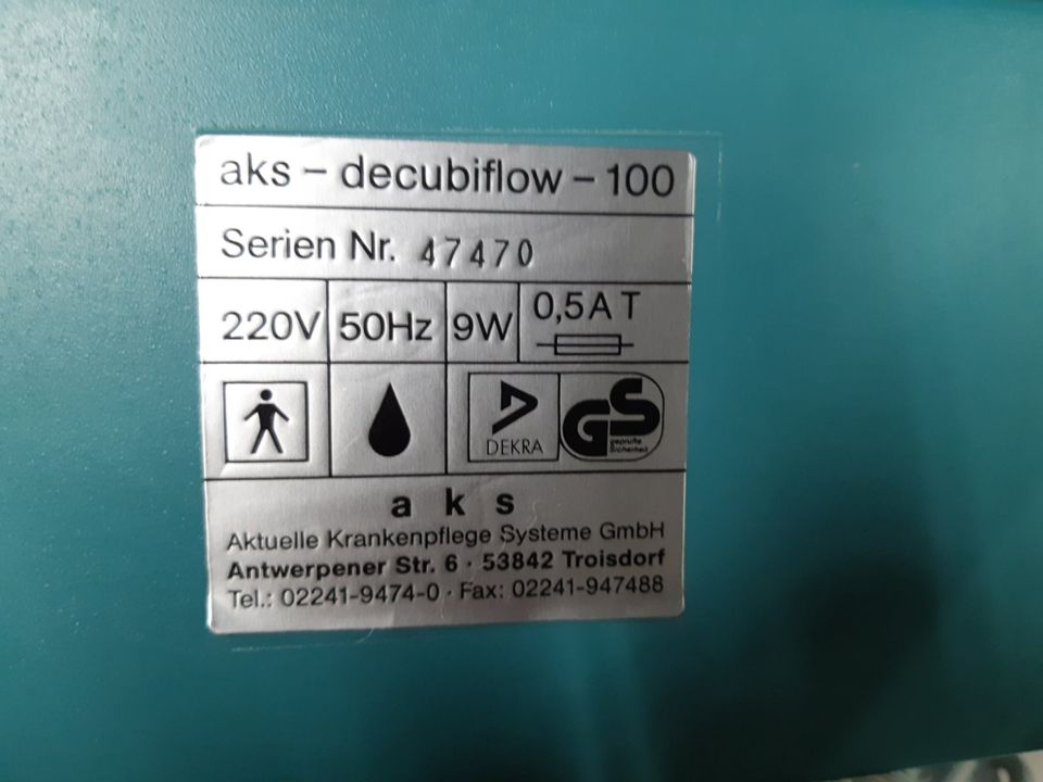 Ask Decubiflow Wechseldrucksystem 10 Kompressor mit Matte, in Hannover