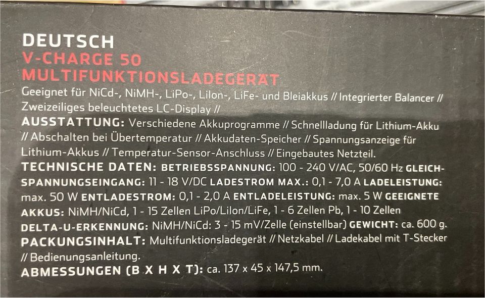 V-CHARGE 50 VOLTCRAFT Modellbau Multifunktionsladegerät in Hamburg