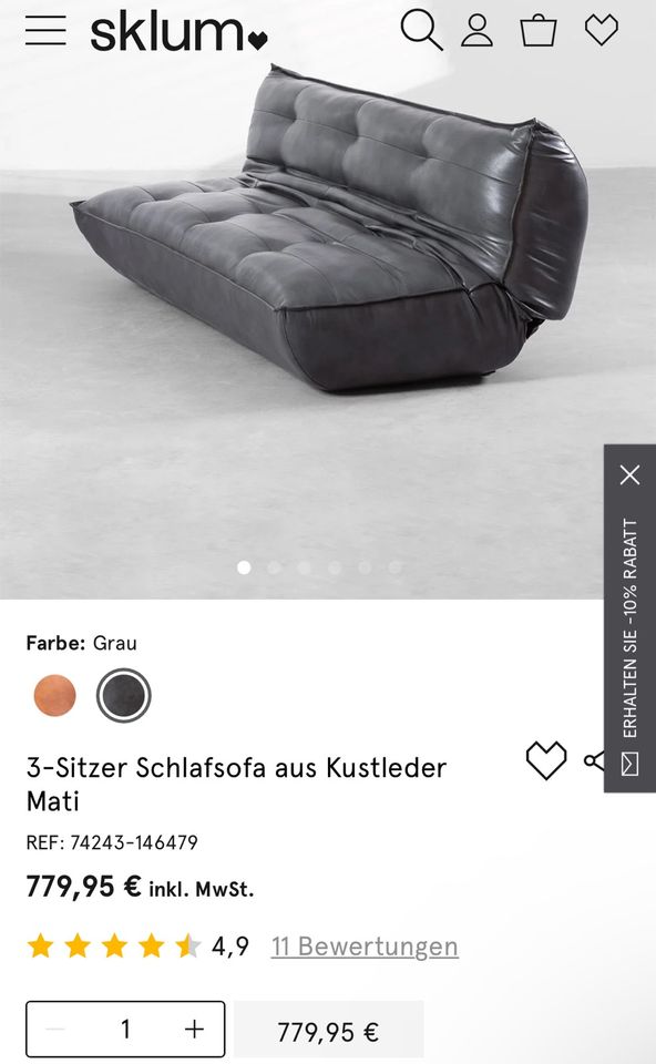 3-sitzer Schlafcouch Ligne Roset Togo Replica Sklum Ledersofa in Frankfurt am Main