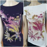 T-Shirts Doppelpack lila und weiß mit Print Esprit Größe S/36 Baden-Württemberg - Metzingen Vorschau