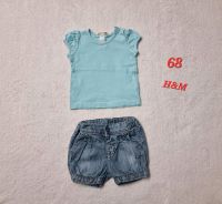 Mädchen Baby 68 Sommer Set kurze Hose Tshirts blau türkis H&M Nordrhein-Westfalen - Paderborn Vorschau