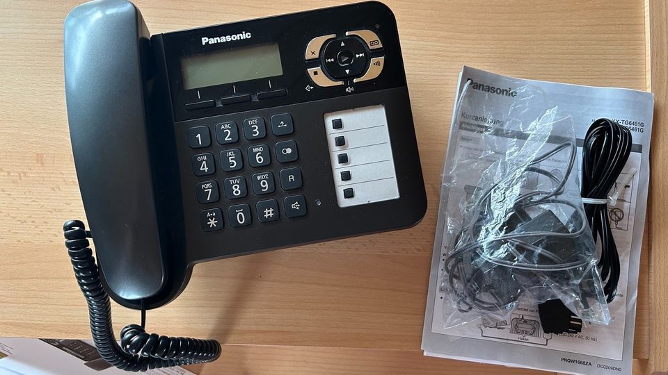 Panasonic 2in1 Tisch-/Wandtelefon +schnurlos Telefon m. AB analog in Holzgerlingen