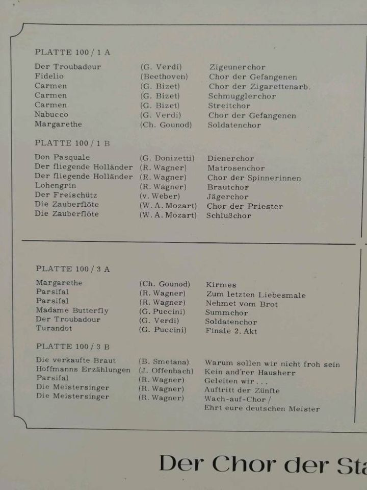 Schallplatte Vinyl 47 Opernchöre Staatsoper Wien Elite in Rödersheim-Gronau