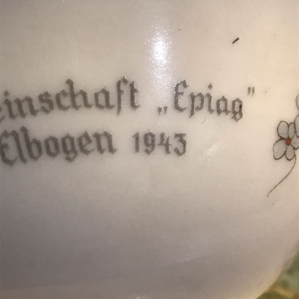 Wehrmacht Lazarett 1943 Elbogen Egertal Porzellan EPIAG in Gilching