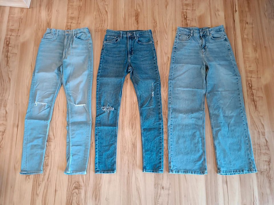 Teilw.NEU+ungetragen!Mädchen Blue-Jeans Größe 152,verstellb. Bund in Kusel