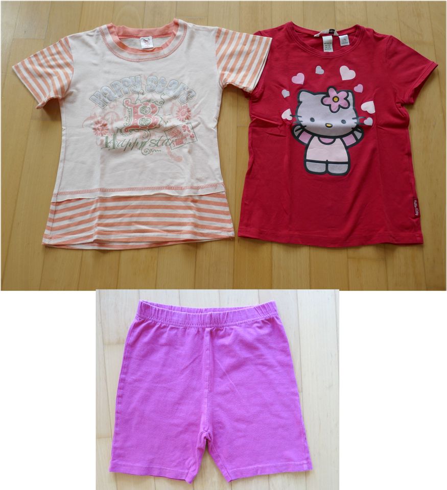 kurze Hose Größe 122 + T-Shirts Gr.122/128 - Hello Kitty in Remseck am Neckar