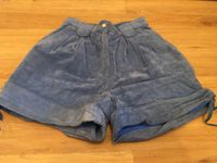 Lederhose Hotpants kurze Hose aus Leder Wildleder hellblau, blau Wandsbek - Hamburg Eilbek Vorschau