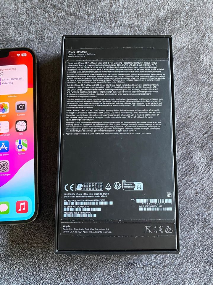 APPLE iPHONE 13 PRO MAX 512GB GRAPHiT GRAU AKKU 87% + ZUBEHÖR OVP in Emmelshausen