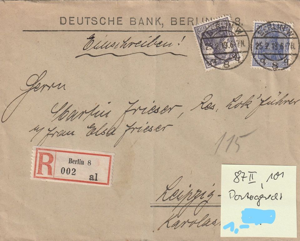 Briefmarken Briefe II. Einschreiben u.ä. ab -,50 € in Seegebiet Mansfelder Land