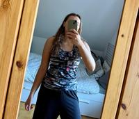 Sporttop Shirt M schwarz weiß meliert mit Pink Niedersachsen - Bissendorf Vorschau