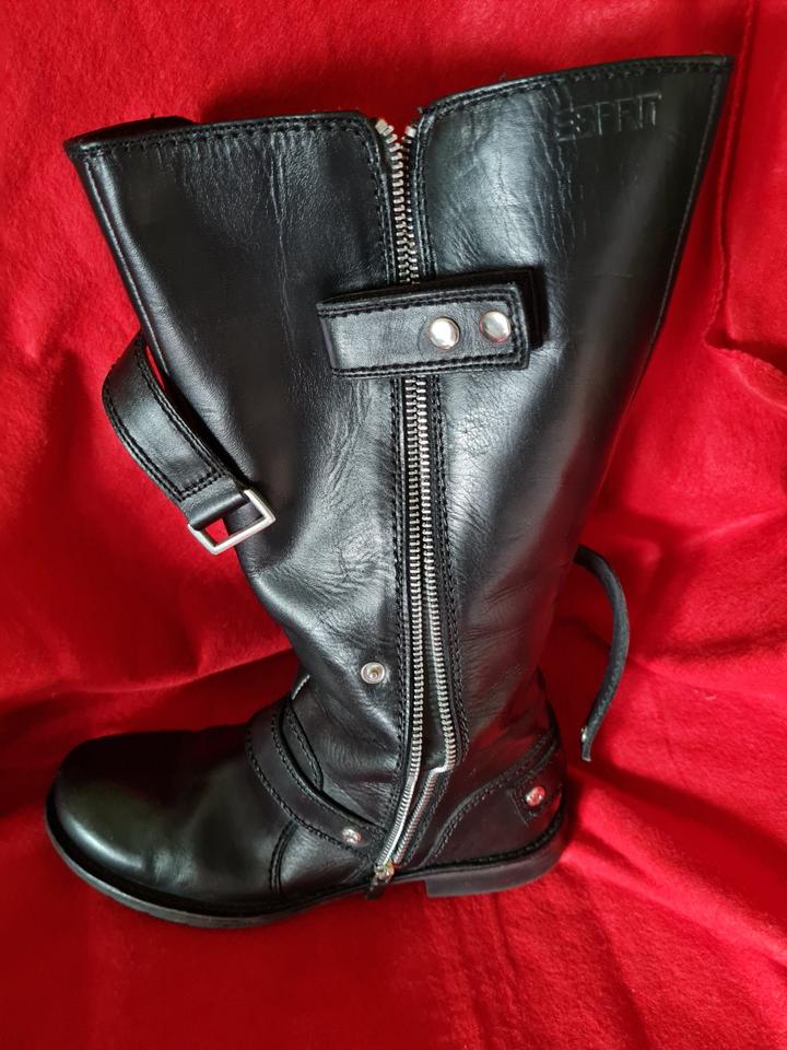 Esprit Stiefel Trendstiefel  Glattleder Gr 37 Schwarz all leather in Bad Honnef