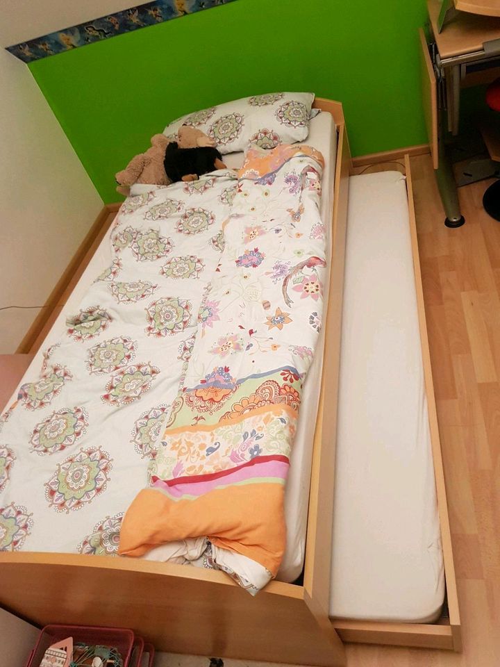 Bett Koje Kojenbett 2x 90 cm Kinderbett Schublade buche Gästebett in Neuberend