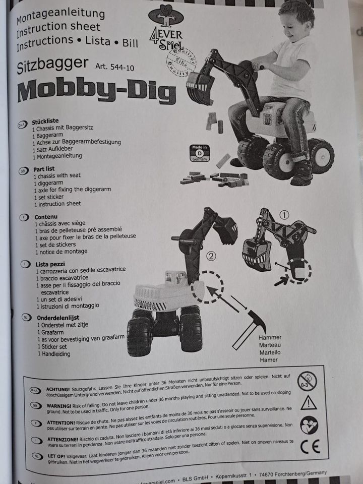 Sitzbagger Mobby-Dig in Durmersheim