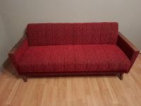 Vintage 50er Jahre Couch rot schwarz strukturiert Rheinland-Pfalz - Mainz Vorschau