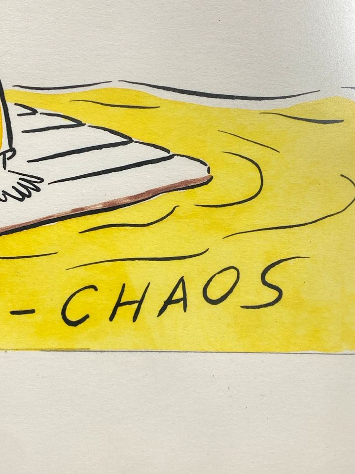 * HANS JOACHIM STENZEL ZEL WIRTSCHAFTS CHAOS KARIKATUR SIGNIERT in Berlin