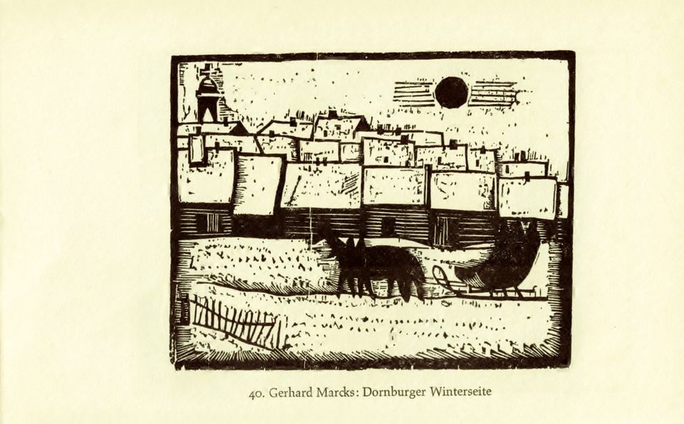 2 Holzschnitte:Ewald Mataré: Weide•Gerhard Marcks: Dornburg in Brüggen