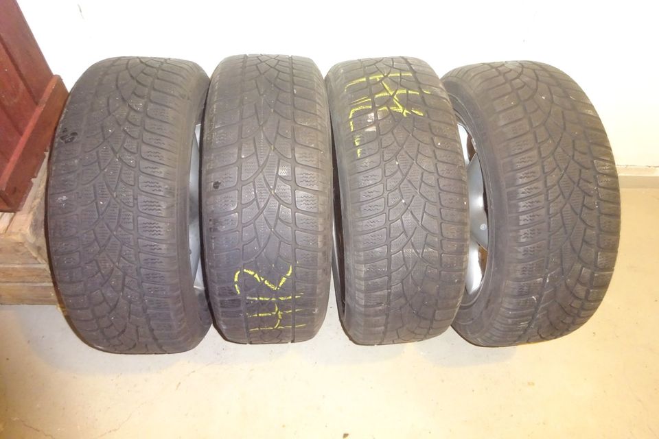 4x Alufelgen Mercedes 7Jx16H2 ET37 2034010302 Dunlop 205/55R16 in Frankfurt am Main