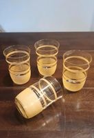 Vintage 4 xGläser Sandoptik Beige Gold Streifen Tafel Saft Retro Hessen - Babenhausen Vorschau