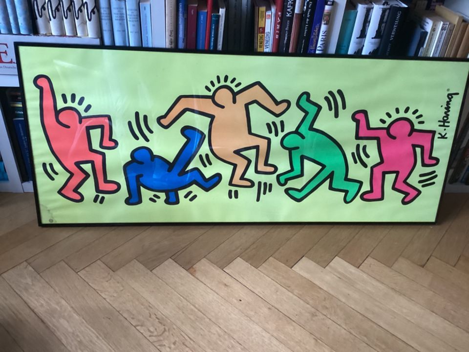 Großer Metall Glas Bilderrahmen Poster Dance Keith HARING 120x60 in Bonn