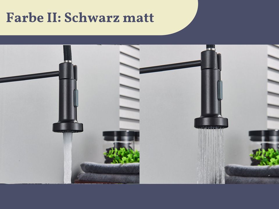 Küchenarmatur/ Wasserhahn Feder /Edelstahl Armatur Schwarz Silber in Nürnberg (Mittelfr)