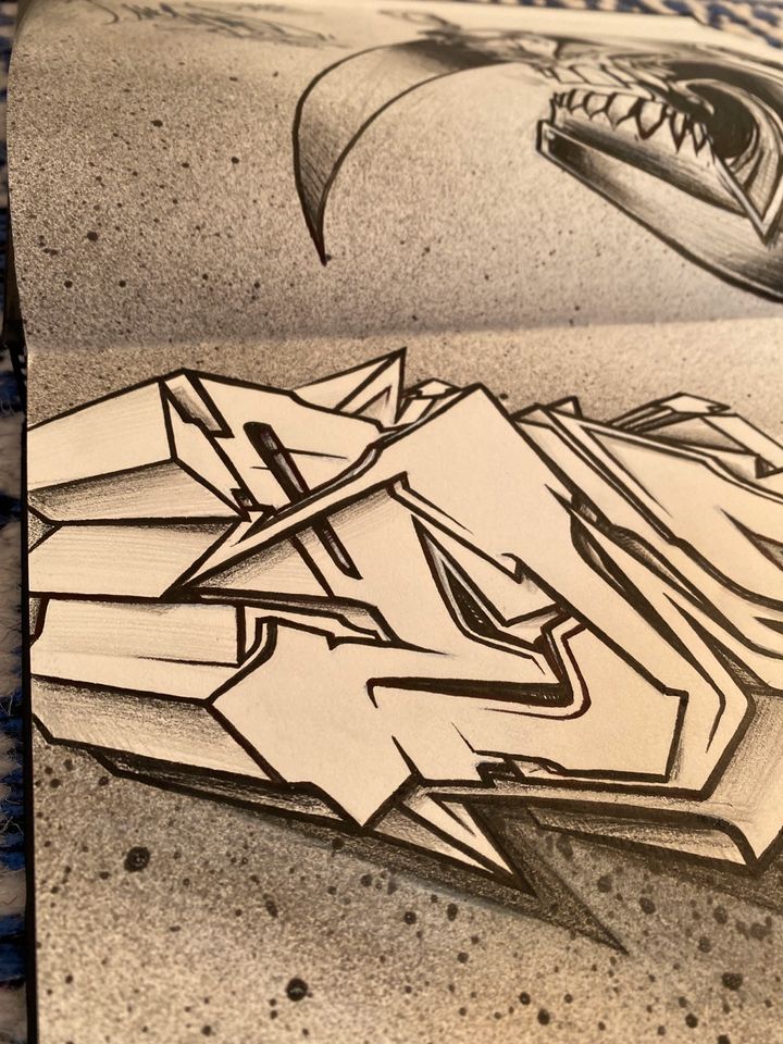 Graffiti Blackbook Original NYC Ewok Sketch Zeichnung Streetart in Geist