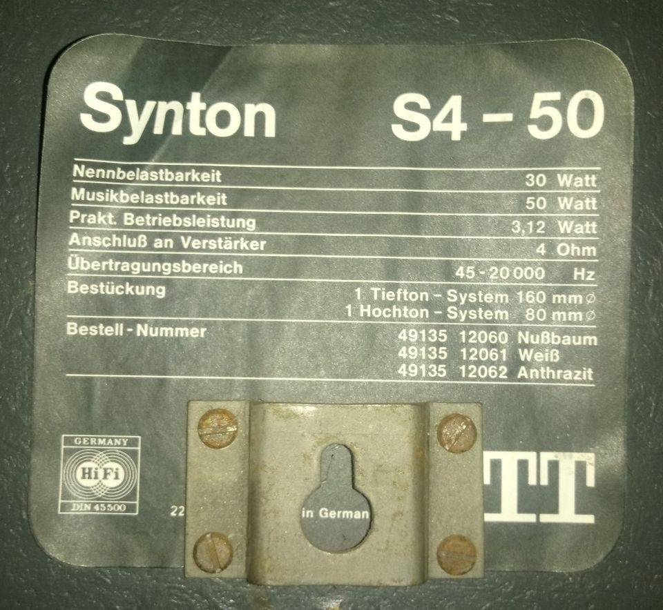 Lautsprecher ITT Synton S4-50 in Kämpfelbach