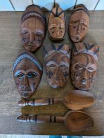 Vintage afrikanische Holz Masken Holzlöffel Hessen - Fulda Vorschau
