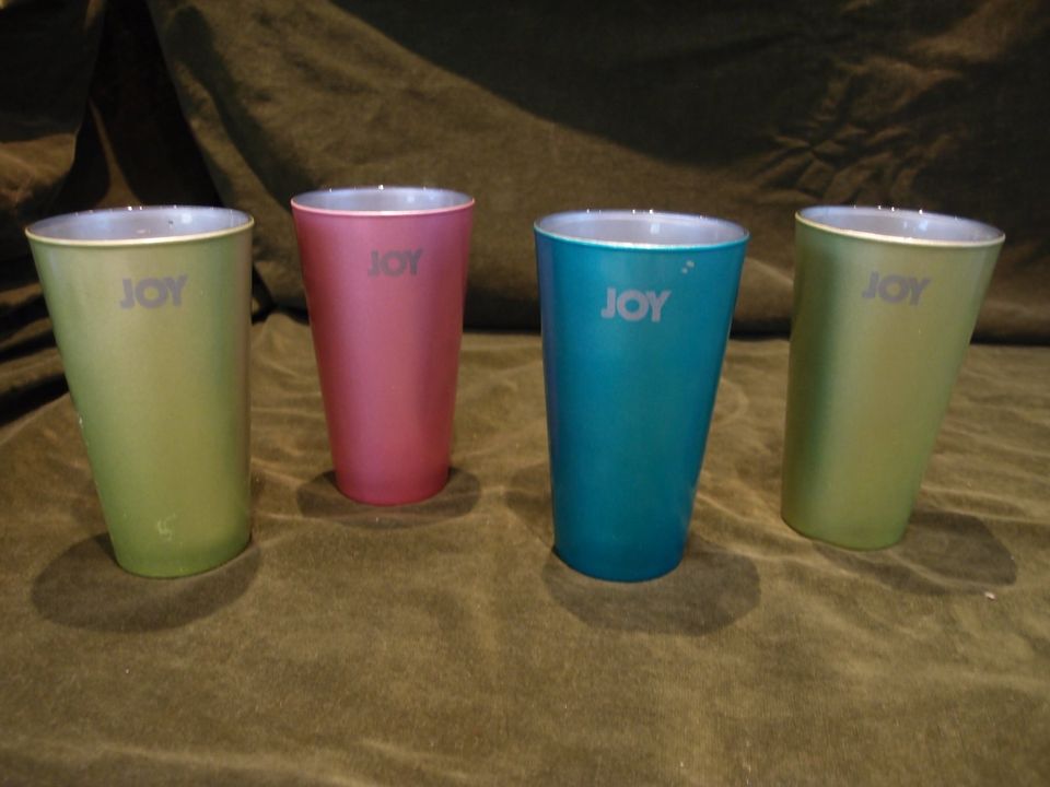 3x JOY LEONARDO Gläser Becher grün blau metallic Glas Vasen in Bietigheim-Bissingen