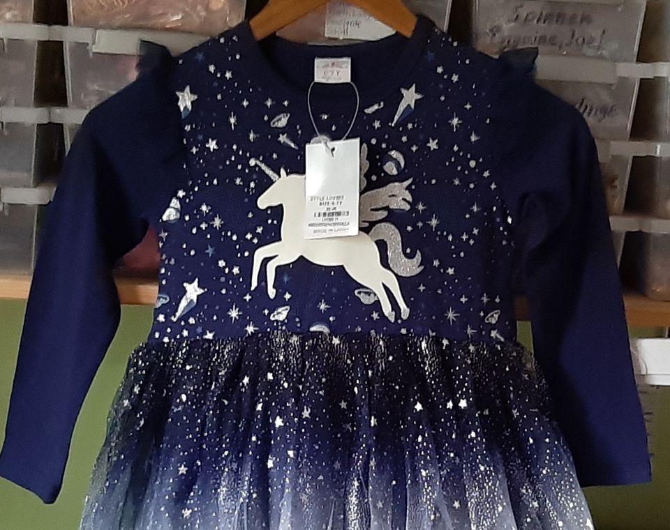 Mädchenkleid VIKITA Prinzessin Kleid EINHORN 6 - 7 Jahre  Gr. 122 in Flintsbach am Inn