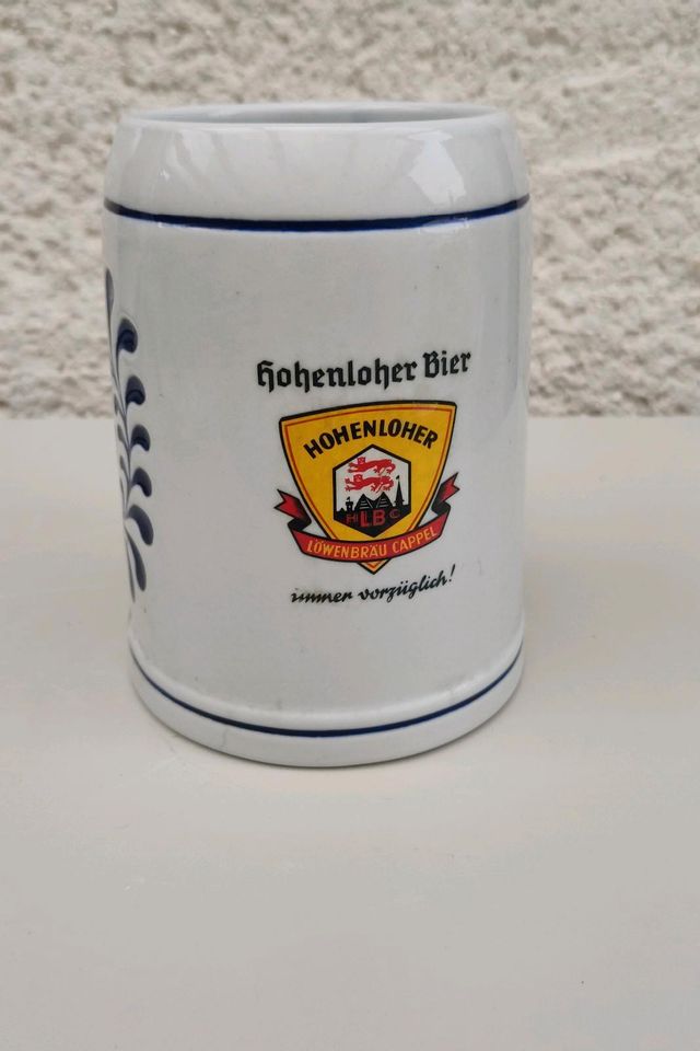 Bierkrug Hohenloher Löwenbräu Cappel / Öhringen 0,5 Liter in Kupferzell