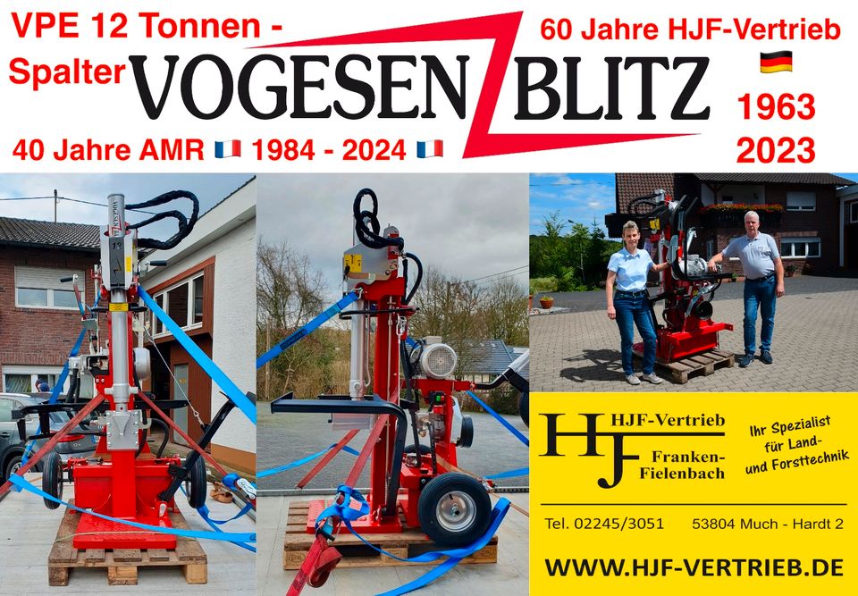 ⚠️ AMR Vogesenblitz® ecoLine 12 Tonnen (stehend) Holz - Spalter in Much