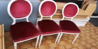 Alte Shabby look Stühle aus Echtholz, weiß mit rotem Polster Hessen - Lampertheim Vorschau