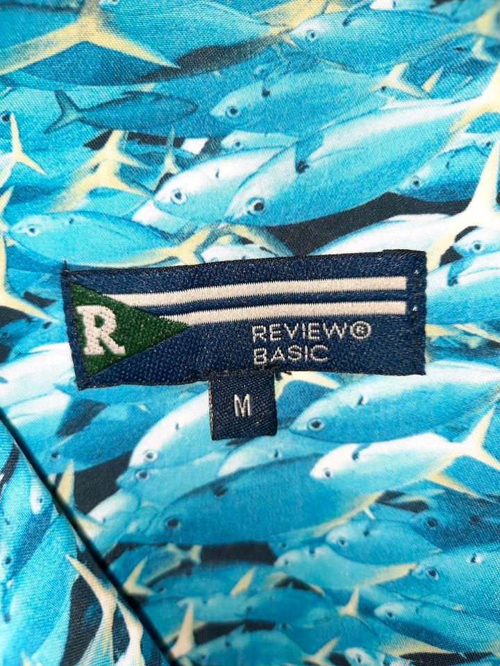 Hemd blau Review Größe M Fische Schwarm Sommer in Leverkusen