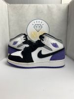 ✅Nike Jordan 1 Mid GS Purple (Lila/Weiß/Schwarz) 38 /5,5Y Sneaker Sachsen - Treuen Vorschau